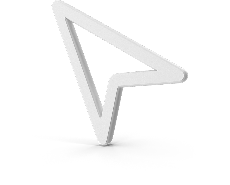 A 3D arrow cursor.