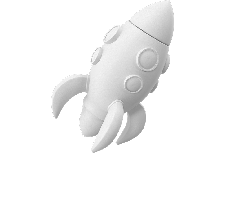 A 3D rocket.